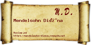Mendelsohn Diána névjegykártya